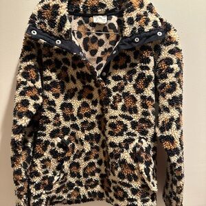 J crew cheetah print fleece
